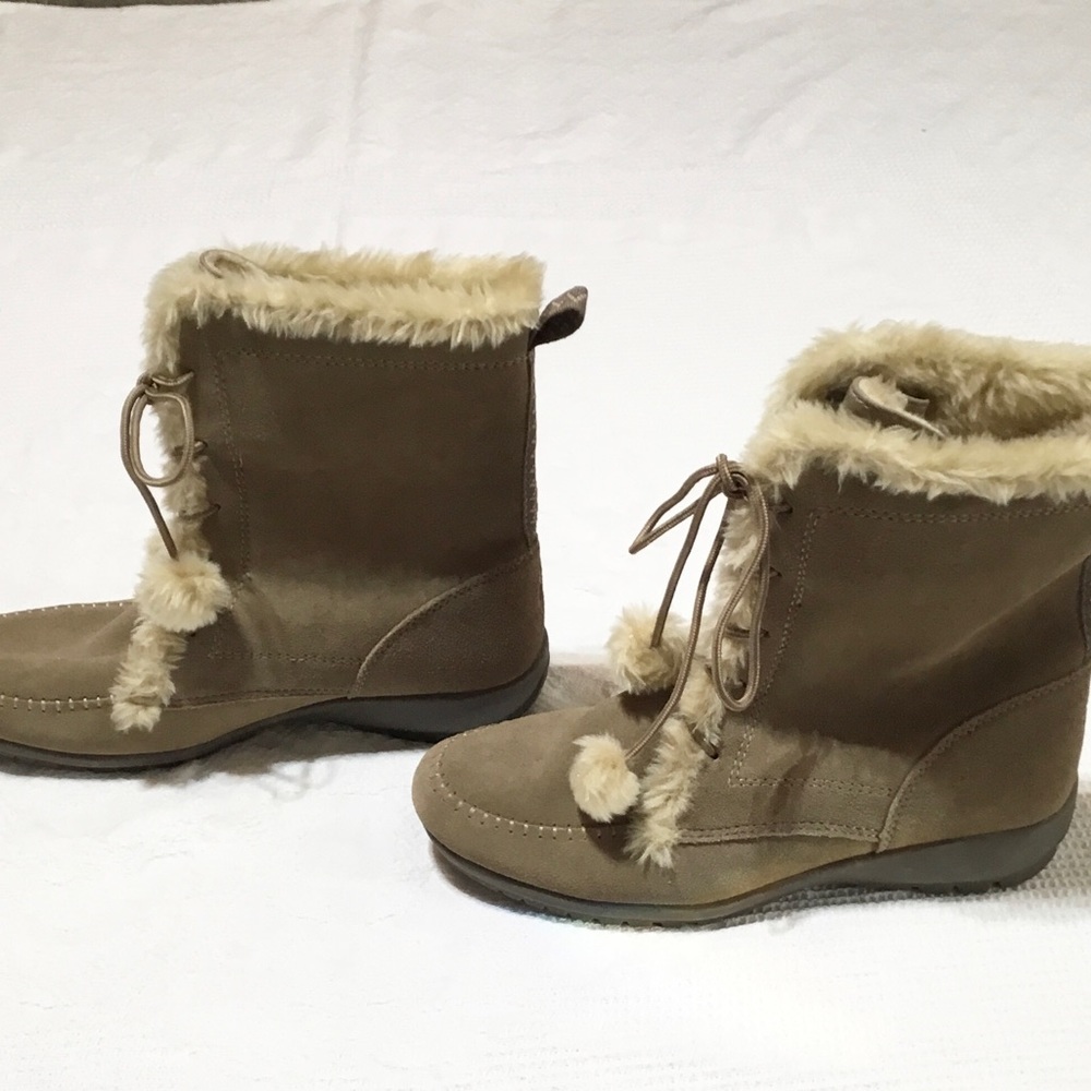 NWOT Sporto Size 9W Leather Upper Winter Snow Boots Faux Fur
